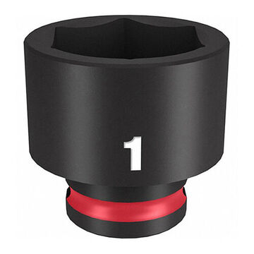 Socket Standard Impact, Steel, 1 In Socket, 3/8 In Drive, 5/8 In Dp Bolt Clearance, 1-11/32 In Oal