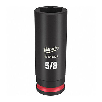 Socket Deep Impact, Steel, 5/8 In Socket, 3/8 In Drive, 1-1/8 In Dp Bolt Clearance, 2-9/16 In Oal