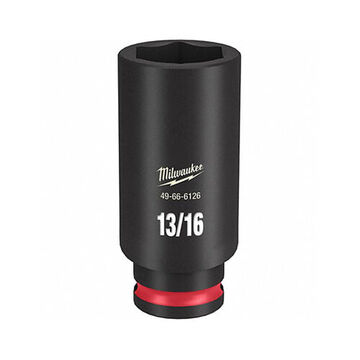 Deep Impact Socket, Steel, 13/16 in Socket, 3/8 in Drive, 1-3/16 in dp Bolt Clearance, 2-9/16 in OAL