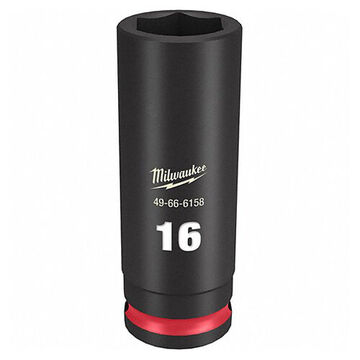 Socket Deep Length Impact, 14 Mm Socket, 3/8 In Drive, 2-9/16 In Lg, Forged Steel
