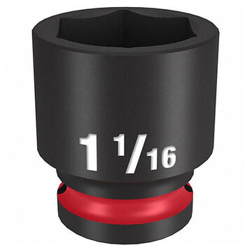 Standard Length Impact Socket, 1-1/16 in Socket, 1/2 in Drive, 1.65 in lg, Forged Steel