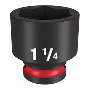 Standard Impact Socket, Steel, 1-1/4 in Socket, 1/2 in Drive, 1 in dp Bolt Clearance, 1-47/64 in OAL