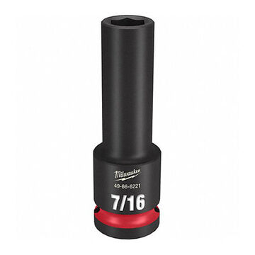 Deep Impact Socket, Forged Steel, 7/16 in Socket, 1/2 in Drive, 3.07 in OAL