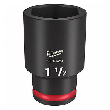 Deep Impact Socket, Steel, 1-1/2 in Socket, 1/2 in Drive, 1-13/16 in dp Bolt Clearance, 3-5/64 in OAL