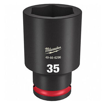 Socket Deep Impact, Steel, 35 Mm Socket, 1/2 In Drive, 1-3/4 In Dp Bolt Clearance, 3-5/64 In Oal