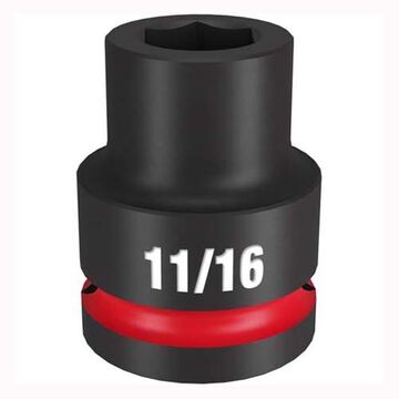 Socket Standard Impact, Steel, 11/16 In Socket, 3/4 In Drive, 1-3/16 In Dp Bolt Clearance, 2-3/32 In Oal