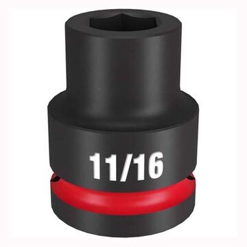 Standard Impact Socket, Steel, 11/16 in Socket, 3/4 in Drive, 1-3/16 in dp Bolt Clearance, 2-3/32 in OAL