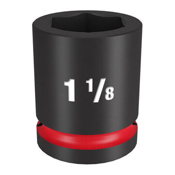 Standard Impact Socket, Steel, 1-1/8 in Socket, 3/4 in Drive, 1-1/8 in dp Bolt Clearance, 2-3/32 in OAL