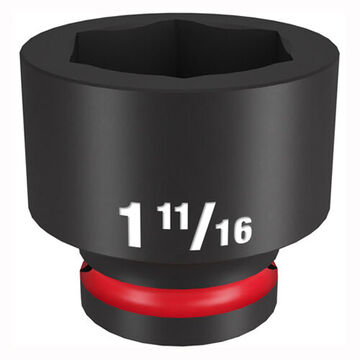 Standard Impact Socket, Steel, 1-11/16 in Socket, 3/4 in Drive, 1-9/16 in dp Bolt Clearance, 2-9/32 in OAL