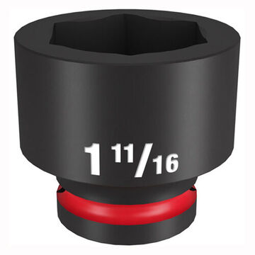 Socket Standard Impact, Steel, 1-11/16 In Socket, 3/4 In Drive, 1-9/16 In Dp Bolt Clearance, 2-9/32 In Oal