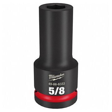 Deep Length Impact Socket, 5/8 in Socket, 3/4 in Drive, 3-35/64 in lg, Forged Steel