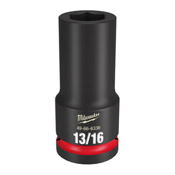 Socket Deep Impact, Steel, 13/16 In Socket, 3/4 In Drive, 7/8 In Dp Bolt Clearance, 3-35/64 In Oal
