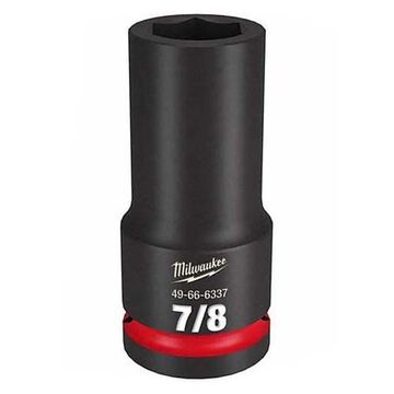 Socket Deep Impact, Steel, 7/8 In Socket, 3/4 In Drive, 15/16 In Dp Bolt Clearance, 3-35/64 In Oal