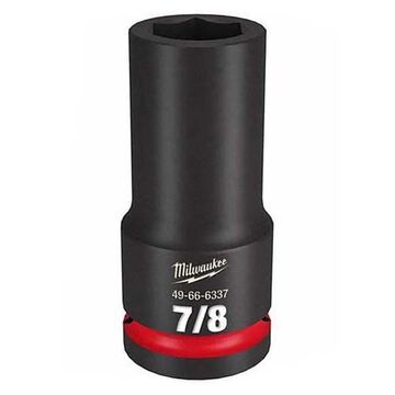 Deep Impact Socket, Steel, 7/8 in Socket, 3/4 in Drive, 15/16 in dp Bolt Clearance, 3-35/64 in OAL