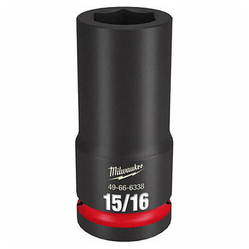 Deep Length Impact Socket, 15/16 in Socket, 3/4 in Drive, 3-35/64 in lg, Forged Steel