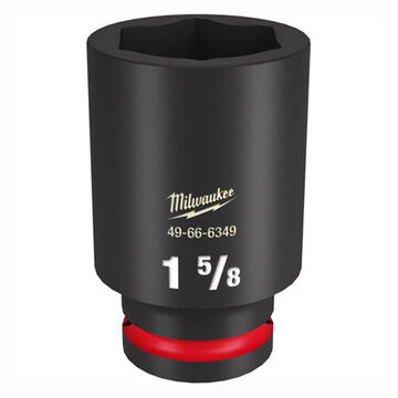 Socket Deep Impact, Steel, 1-5/8 In Socket, 3/4 In Drive, 1-1/8 In Dp Bolt Clearance, 3-35/64 In Oal