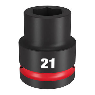 Standard Impact Socket, Steel, 21 mm Socket, 3/4 in Drive, 3/4 in dp Bolt Clearance, 2-3/32 in OAL