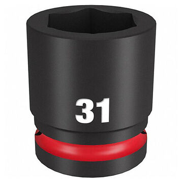 Deep Length Impact Socket, 31 mm Socket, 3/4 in Drive, 2-3/32 in lg, Forged Steel