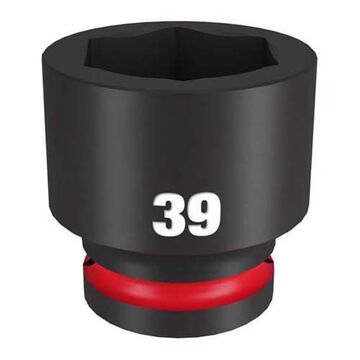 Socket Standard Impact, Steel, 39 Mm Socket, 3/4 In Drive, 1-1/16 In Dp Bolt Clearance, 2-15/64 In Oal