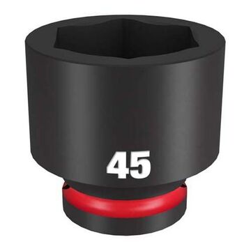 Socket Standard Impact, Steel, 45 Mm Socket, 3/4 In Drive, 1-5/16 In Dp Bolt Clearance, 2-7/16 In Oal