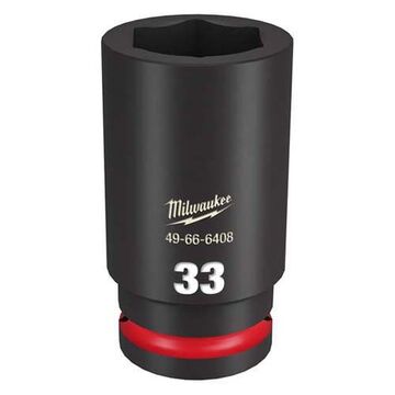 Socket Deep Impact, Steel, 33 Mm Socket, 3/4 In Drive, 1-15/16 In Dp Bolt Clearance, 3-35/64 In Oal