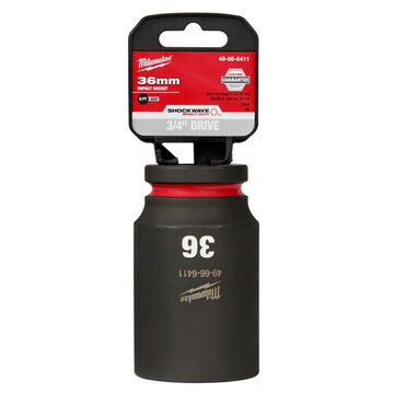 Socket Deep Impact, Steel, 36 Mm Socket, 3/4 In Drive, 1-13/16 In Dp Bolt Clearance, 3-35/64 In Oal