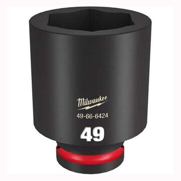 Socket Deep Impact, Steel, 49 Mm Socket, 3/4 In Drive, 1-5/8 In Dp Bolt Clearance, 2-53/64 In Oal