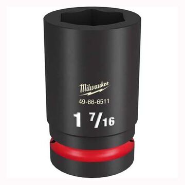 Socket Deep Impact, Steel, 1-7/16 In Socket, 1 In Drive, 1-11/16 In Dp Bolt Clearance, 2-15/64 In Oal