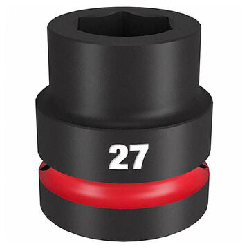 Socket Standard Length Impact, 27 Mm Socket, 1 In Drive, 2-9/32 In Lg, Forged Steel
