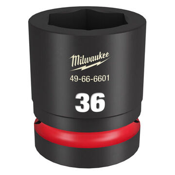 Socket Standard Impact, Steel, 36 Mm Socket, 1 In Drive, 1 In Dp Bolt Clearance, 2-9/16 In Oal