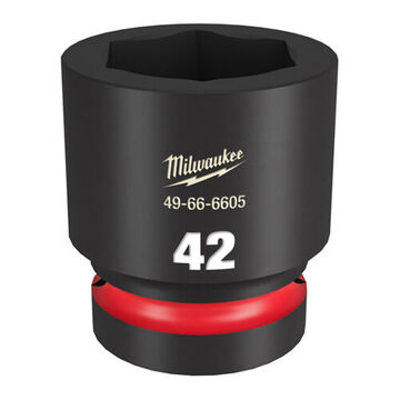 Socket Standard Impact, Steel, 42 Mm Socket, 1 In Drive, 1-3/8 In Dp Bolt Clearance, 2-49/64 In Oal