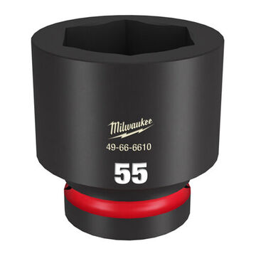 Socket Standard Impact, Steel, 55 Mm Socket, 1 In Drive, 1-7/8 In Dp Bolt Clearance, 3-15/64 In Oal
