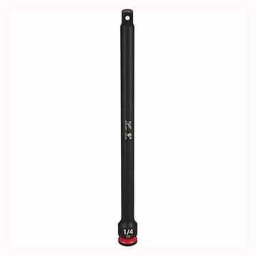 Extension Impact Standard Socket, Steel, 1/4 In Impact, Square Drive, 6 In Oal, Black Phosphate