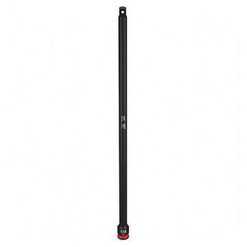 Extension Dual Hole Impact Socket, Impact Steel, 1/4 In Drive, 10 In Lg, Black