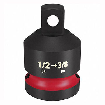 Socket Reducer, Steel, 1-1/2 in oal, 1/2 in X 3/8 in Drive, Black Phosphate