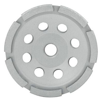Diamond Cup Wheel, 4 in dia, 5/8 in-11 Arbor, 15000 rpm Speed, Concrete, Masonry, Stone Aggregates, Single Row