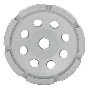 Wheel Diamond Cup, 4 In Dia, 5/8 In-11 Arbor, 15000 Rpm Speed, Concrete, Masonry, Stone Aggregates, Single Row