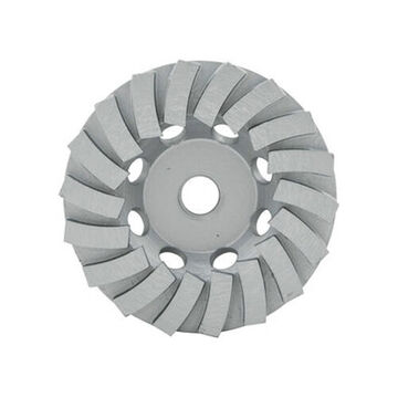 Diamond Segmented-Turbo Cup Wheel, 5 in dia, 5/8 in-11 Arbor, 15000 rpm Speed, Concrete, Masonry, Stone Aggregates