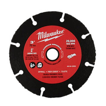 Blade Abrasive, 20000 Rpm Speed, 3/8 In Arbor/shank Size, 3 In Blade Dia