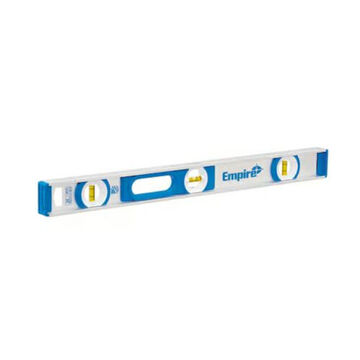 Level Magnetic I-beam, Aluminum, 24 In Lg, Blue, 3 Vial
