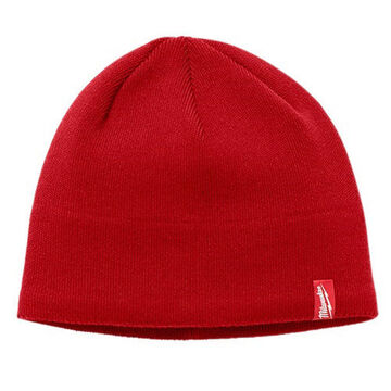 Pull Over Beanie Cap, One Size Fits All, Red Polyester/Spandex