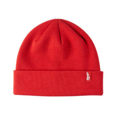 Cuffed Beanie Cap, One Size Fits All, Red 98/2 Polyester/Spandex Blend
