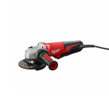 Heavy-Duty Electric Angle Grinder, Metal/Polycarbonate, 120 VAC, 13 A, Paddle Switch, 12-1/8 in lg, 11000 rpm Speed, 5 in dia