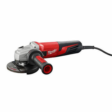 Heavy-Duty Electric Angle Grinder, Metal/Polycarbonate, 120 VAC, 13 A, 12-1/8 in lg, 11000 rpm Speed, 5 in dia, Slide Switch