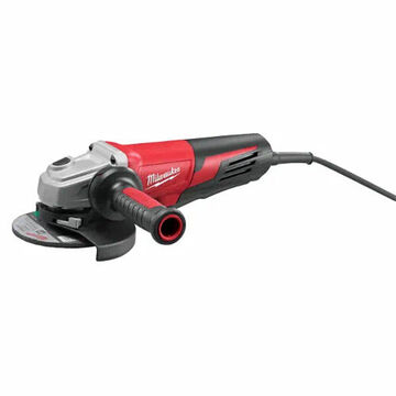 Heavy-Duty Electric Angle Grinder, Metal/Polycarbonate, 120 VAC, 13 A, Paddle Switch Control, 12-1/8 in lg, 9000 rpm Speed, 6 in Wheel dia