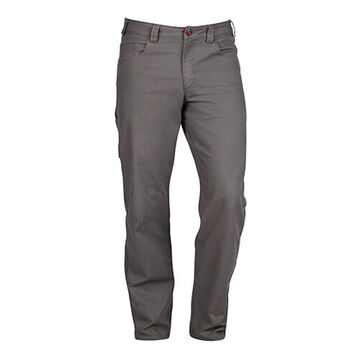 Pantalon de travail flexible robuste, coton/polyester, homme, gris, taille 34 pouce, bouton, fermeture à glissière YKK, déchirure, résistance à l'abrasion
