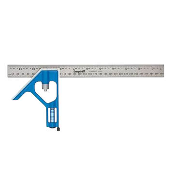 Professional Combination Square, 0.001 in Graduation, Aluminum, 5.25 in wd, 12 in lg