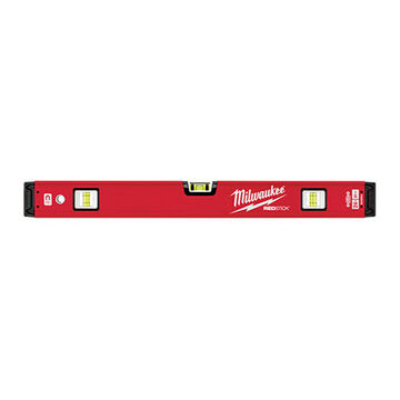Box Level Magnetic, 0.0005 In Accuracy, 24 In Lg, 3 Vial, Red