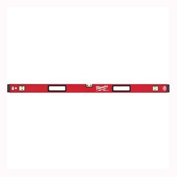 Magnetic Box Level, 0.0005 in Accuracy, 48 in lg, 3 Vial, Red