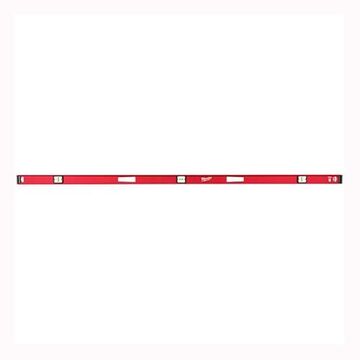 Magnetic I-Beam Level, Aluminum, 78 in lg, Black, Red, 3 Vial